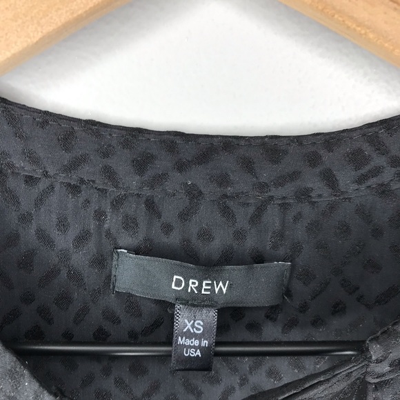 Drew Long Sleeve Textured Blouse Top in Black XS - Picture 3 of 7